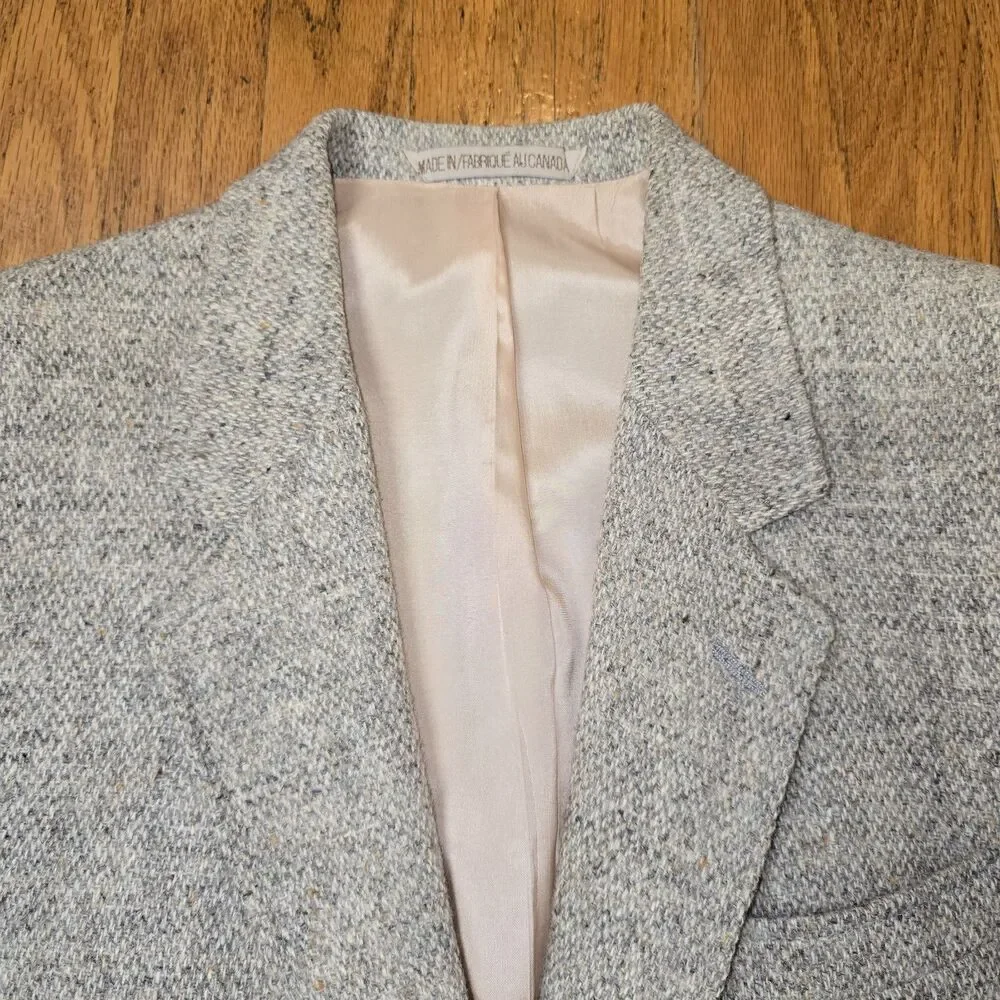 Moores Harris Tweed Blazer Mens Herringbone Pure Virgin Wool Sport Coat Jacket